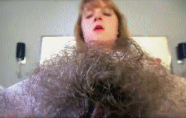 Terrifying huge bush masturbation